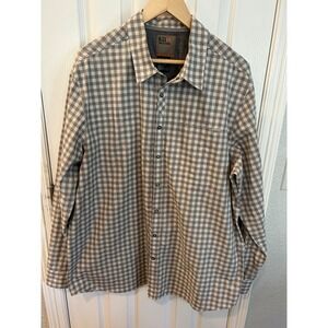 5.11 Tactical Button Down Grey Gingham RAPIDraw Placket Outdoor Utility Shirt XL